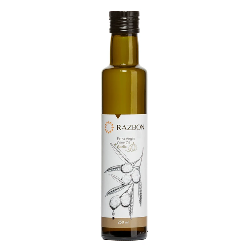 روغن زیتون با بو فرابکر حاوی عصاره طبیعی سیر رزبن - 250 میلی لیتر